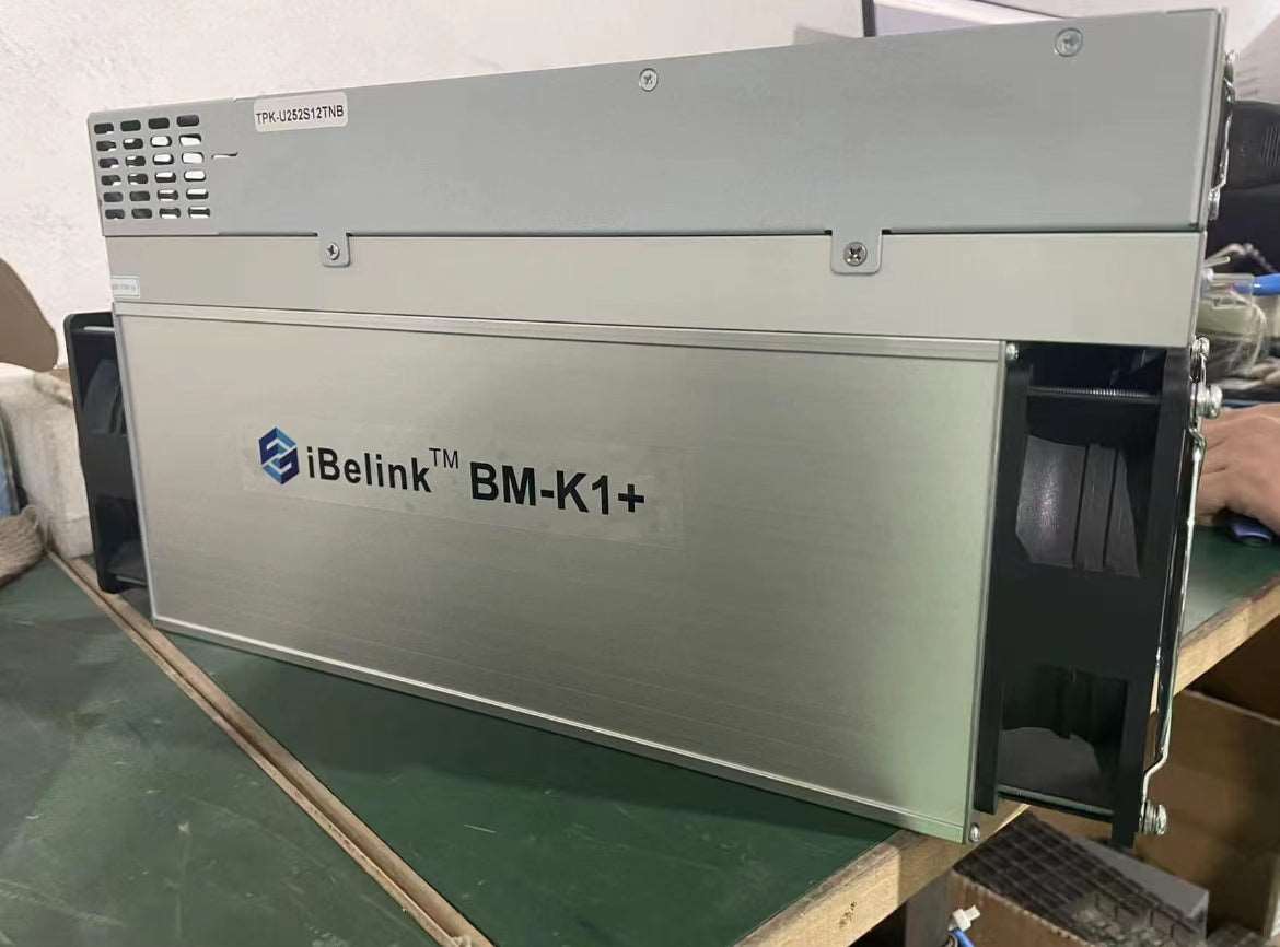 BM-K1+ from iBeLink mining Kadena algorithm with a maximum hashrate of 15Th/s for a power consumption of 2250W